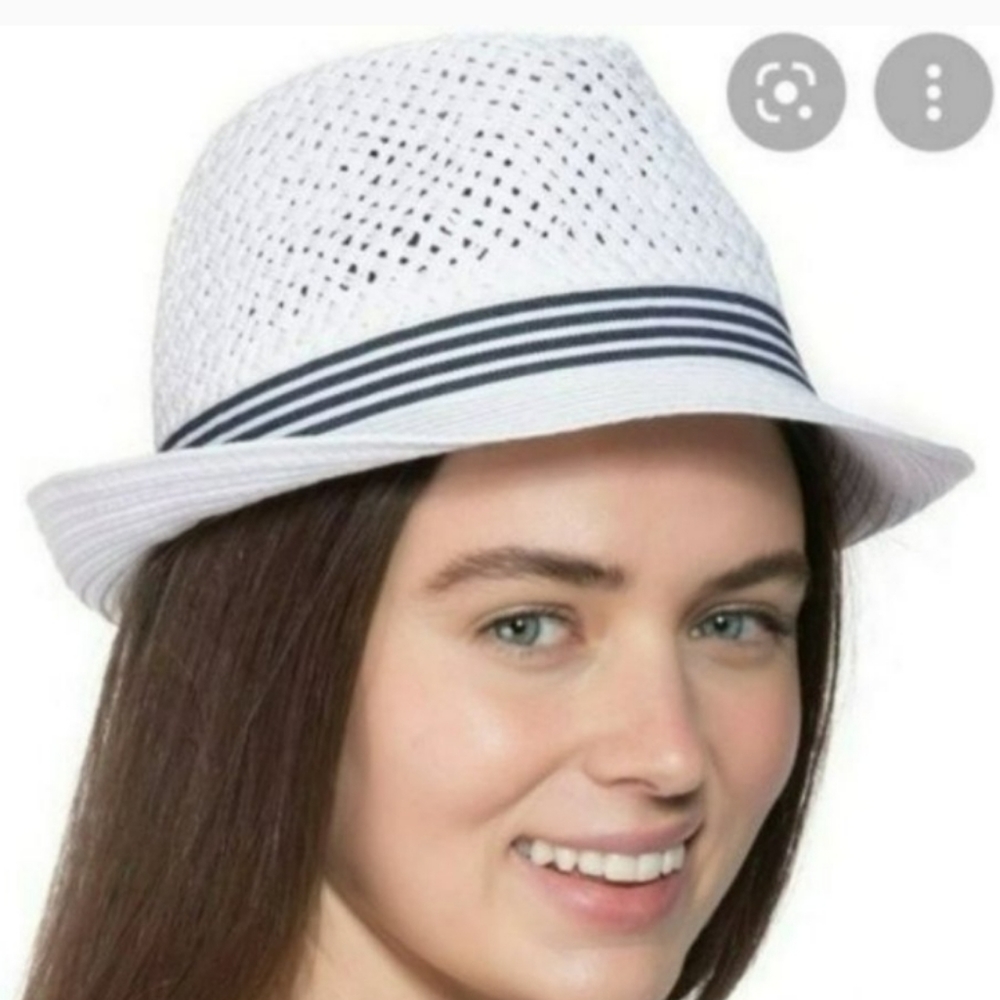 INC International Concepts Open-Braid Fedora -White - Picture 1 of 3